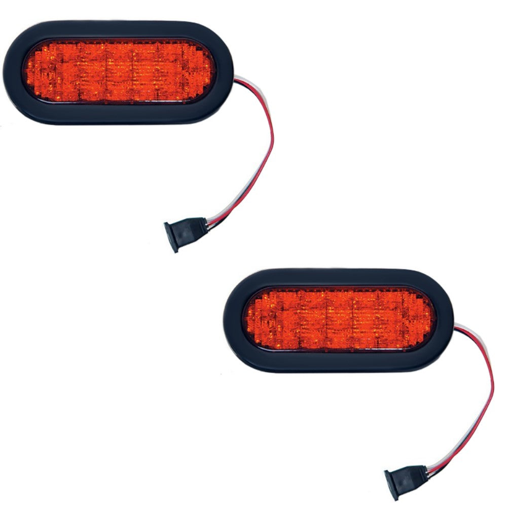 Qty 2: Red 6" Oval LED Light Kit Fits Universal Products Replaces 019-03-305