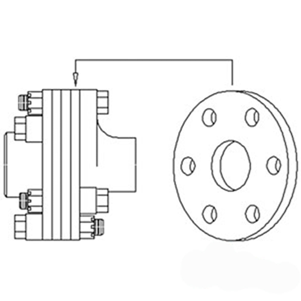 Flexible Disc Coupling 6" OD w/ 5/8" Holes 3/8" Thick & 4-5/8" Across Holes