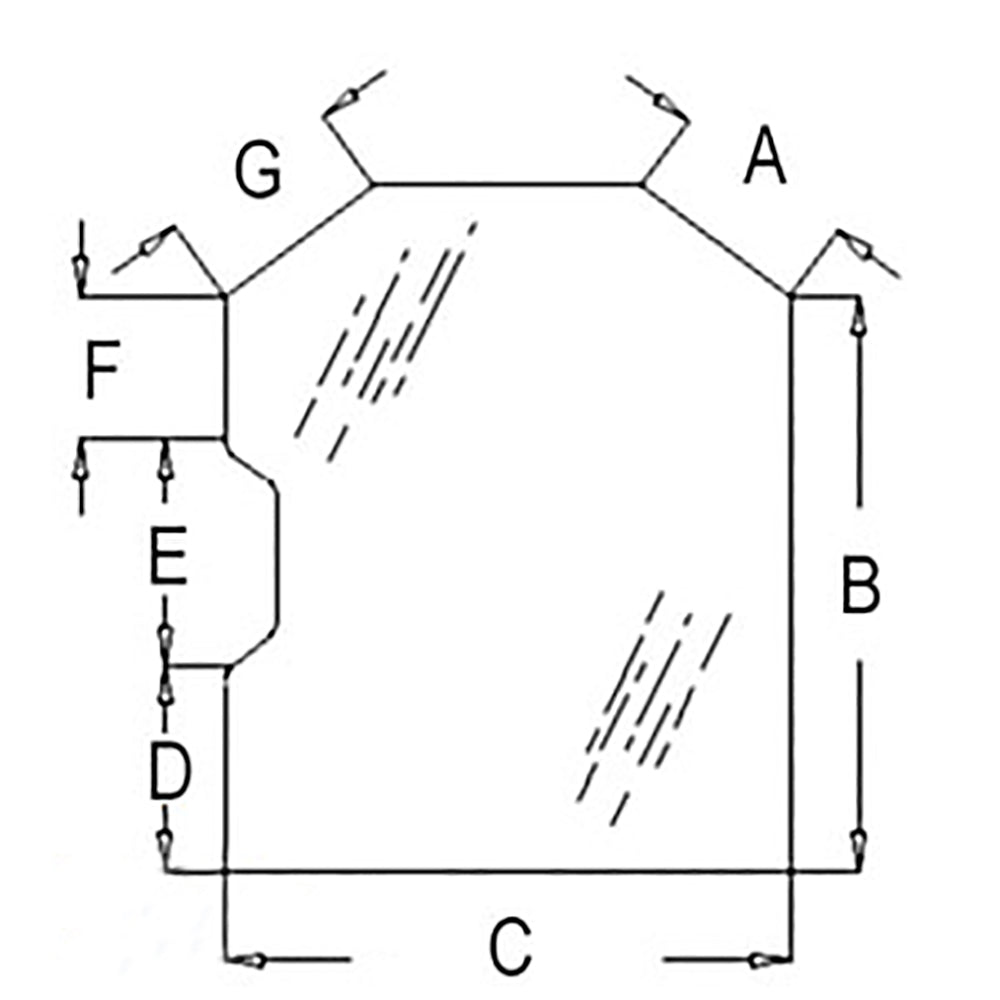 Cab Glass - Door Curved Tinted Fits Bobcat S160 S185 753 773 S185 753 S160 773