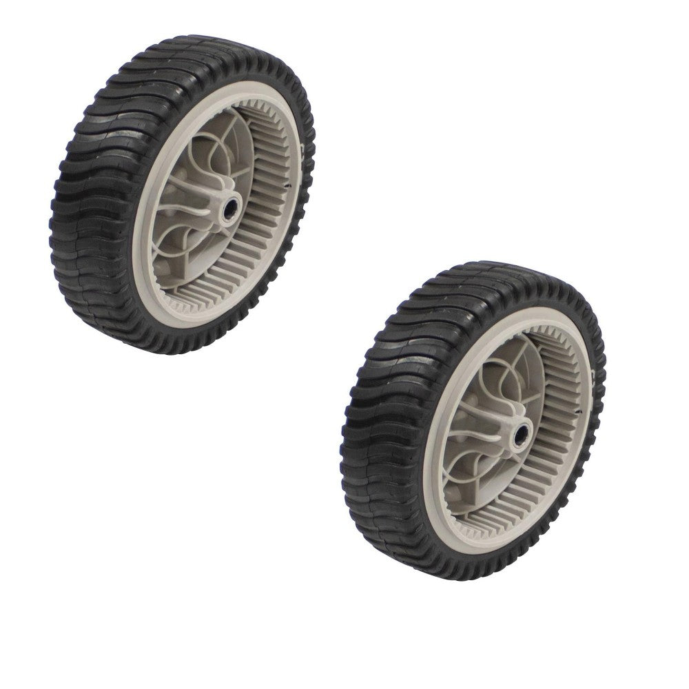 734-04018A Qty 2: Front Lawn Mower Drive Wheels (Green/Gray) Fits White
