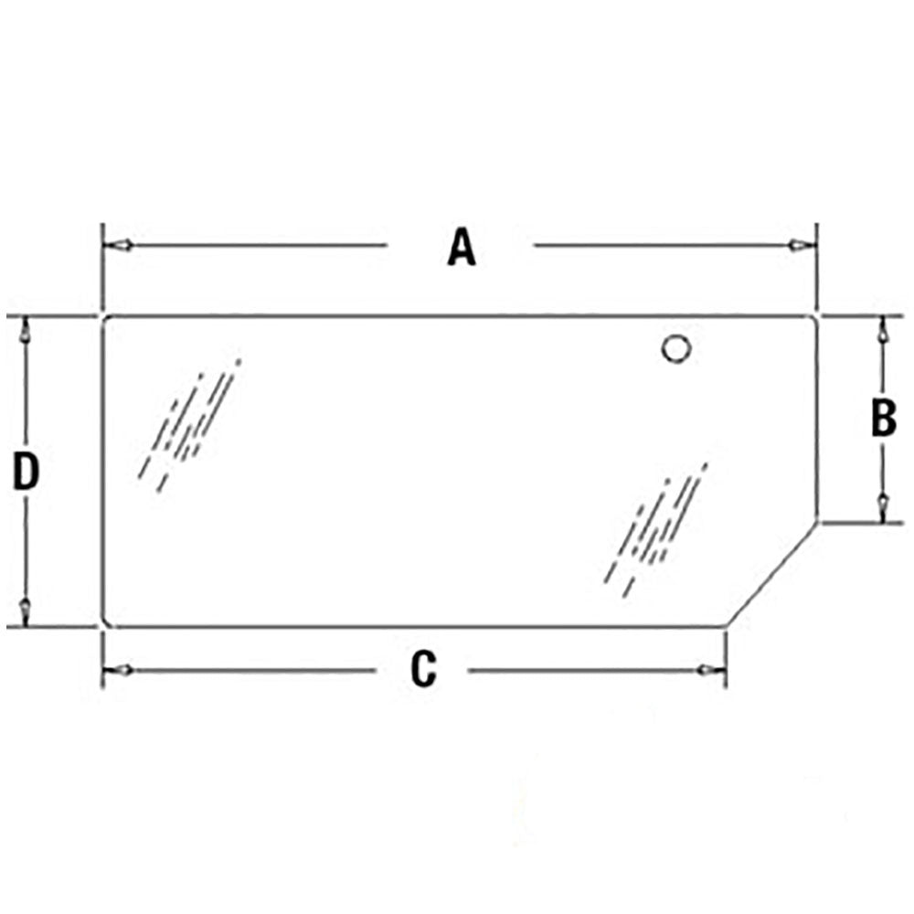 Lower Rear Glass Fits Fiat Replaces 82000485