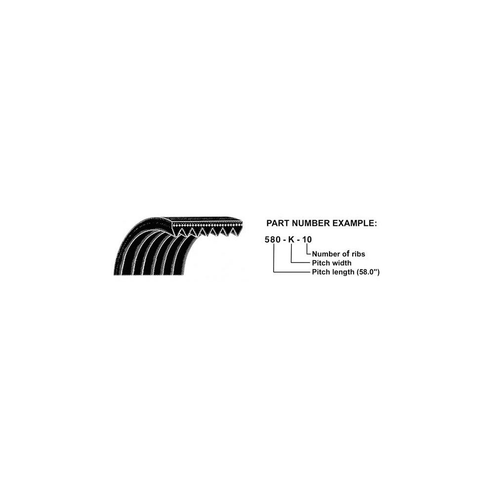 240K4 Replacement Micro-Rib V-Belt (24" Length 4 Ribs)