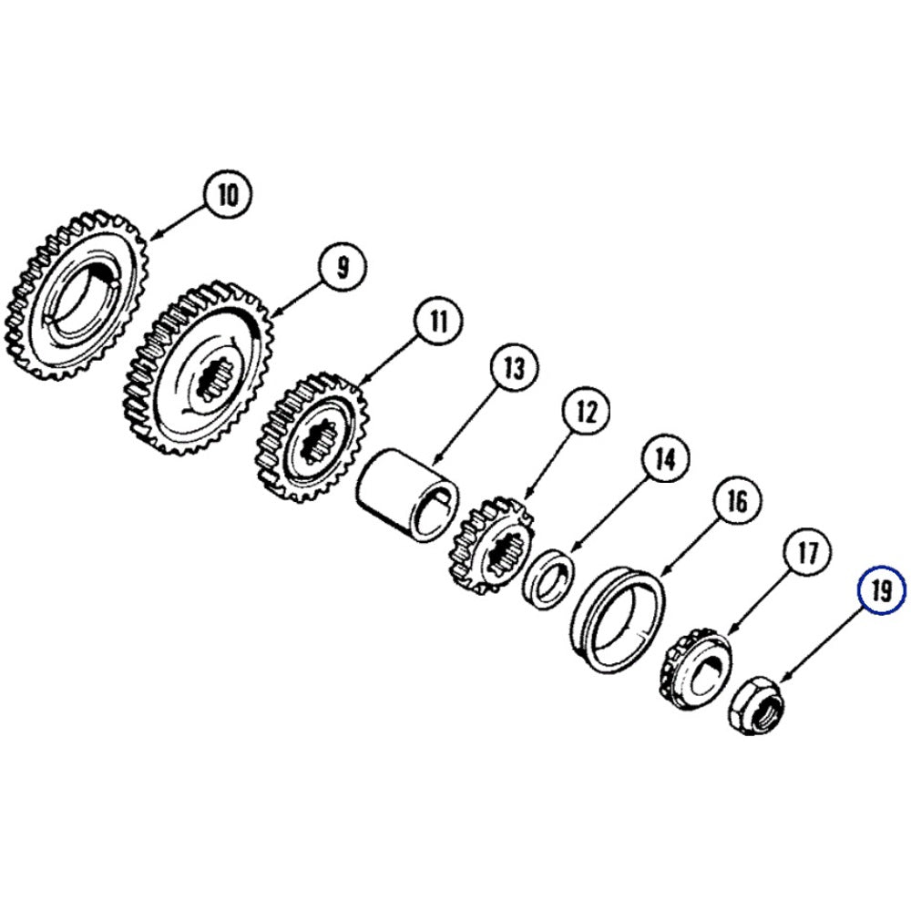 Adjusting Nut - Countershaft A156260 Fits Case Models 580SE 480F 586D 585D+