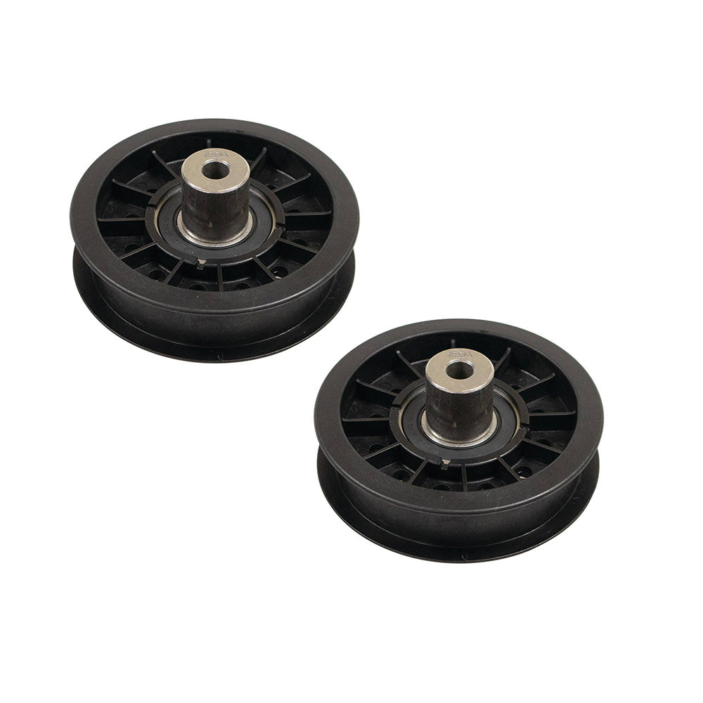 (2) Flat Idler Pulley Fits John Deere X300 X300R X304 X310 X320 X324 X340