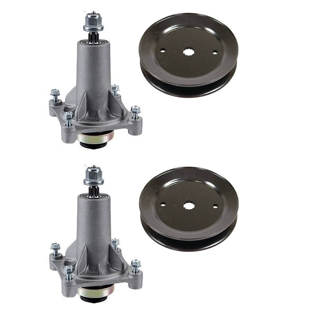 192870 Qty 2: Spindle Assembly & Drive Pulley Fits Husqvarna 42" 46" 48"