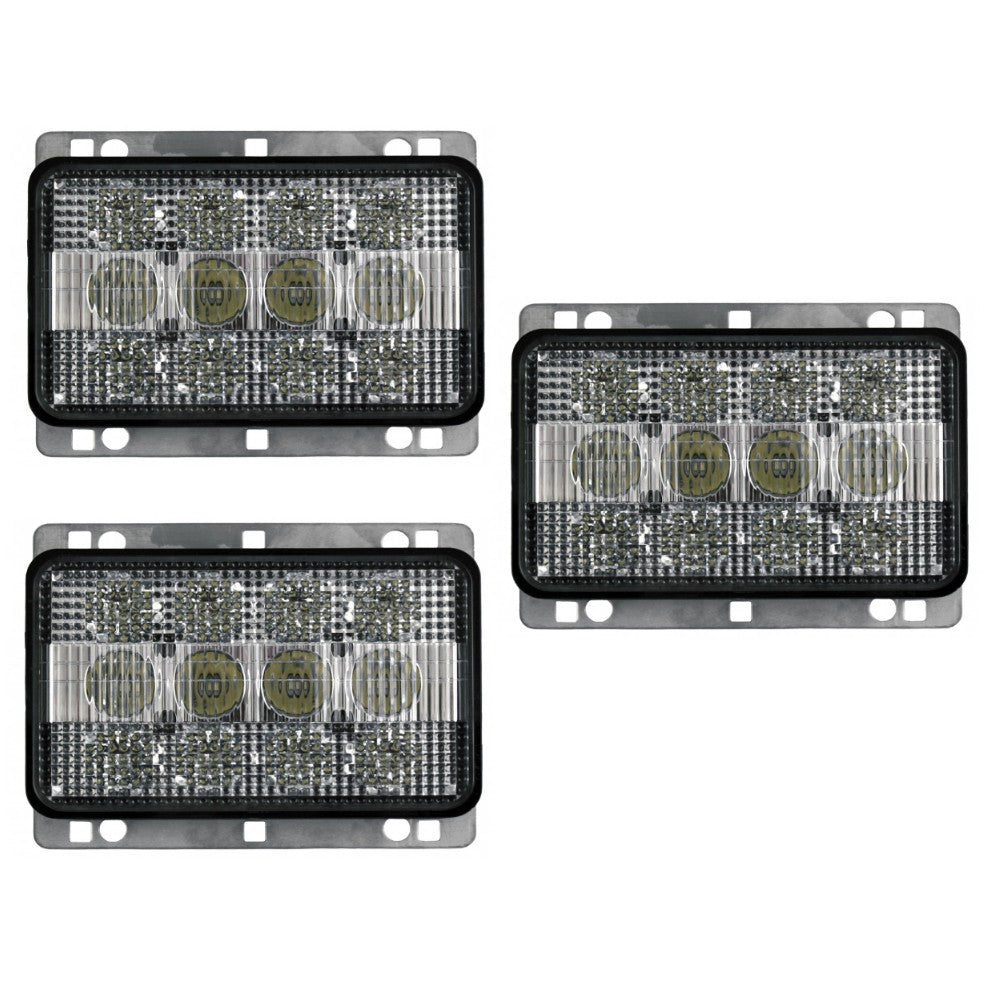 Qty 3: Rectangle LED Headlights Fits Case/International Harvester