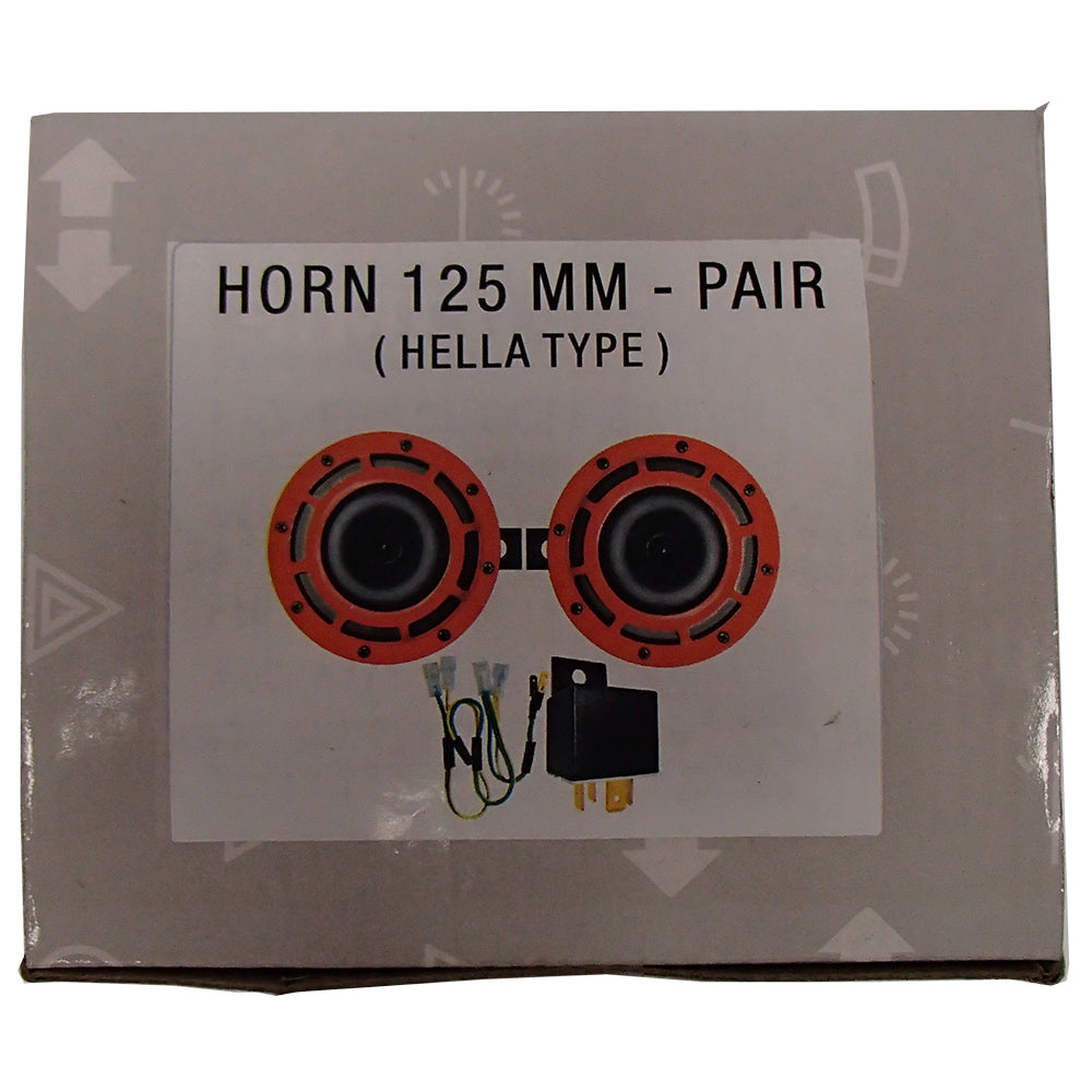 12V-HORN 12V Red Grill Horn Set Fits Universal Products