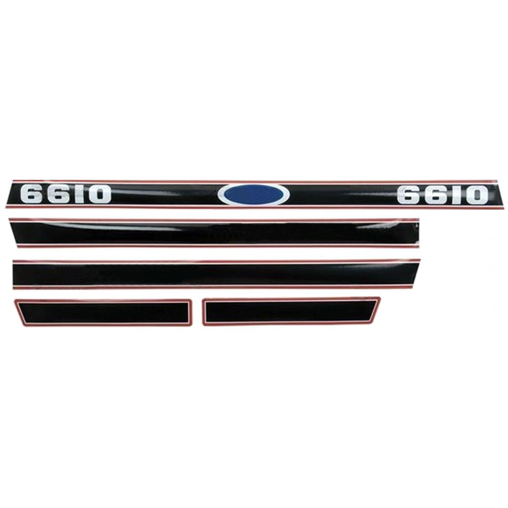 Black & Red Hood Decal Set Fits Ford/New Holland Replaces 83952741