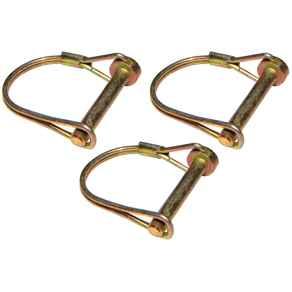 (3) PTO Lock Pin 1/4" Diameter 1-3/4" Usable Length Round PTO Shaft Locking Pins