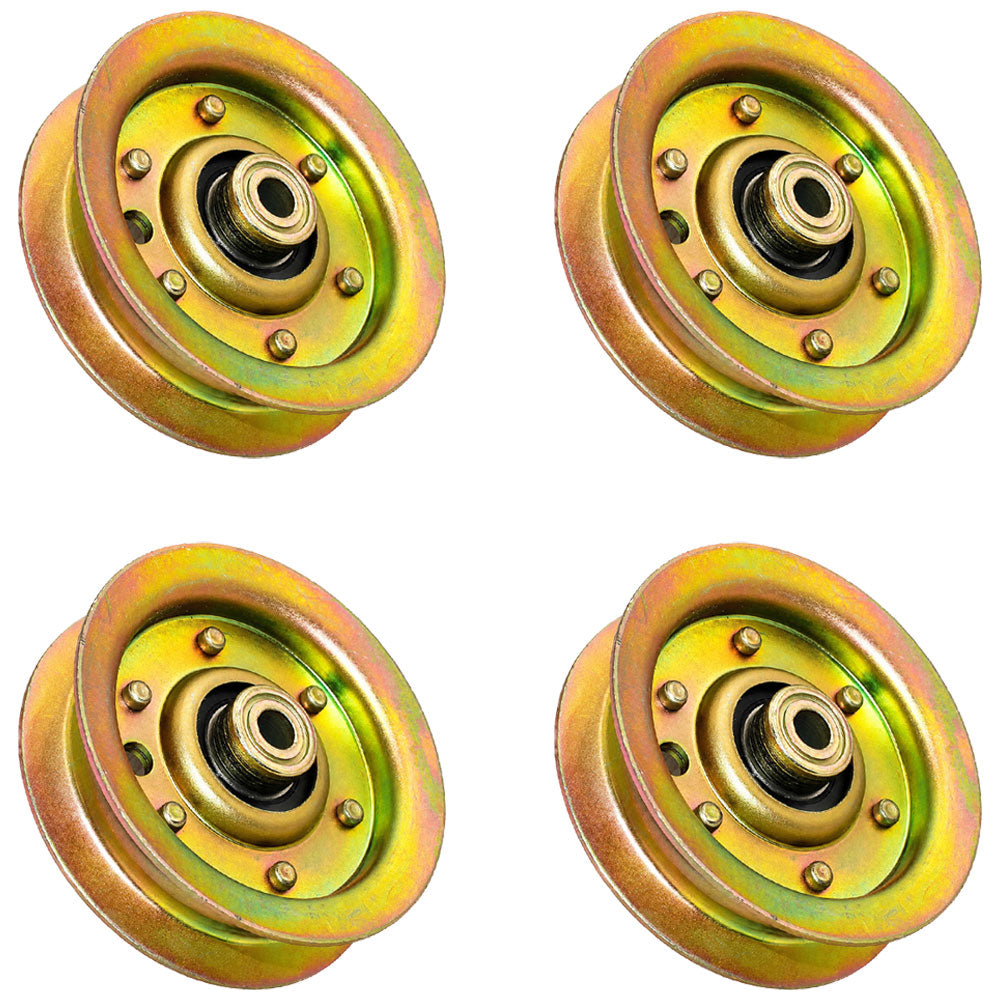 AM103287 Qty 4: Flat Idler Pulleys Fits John Deere 652R 661R