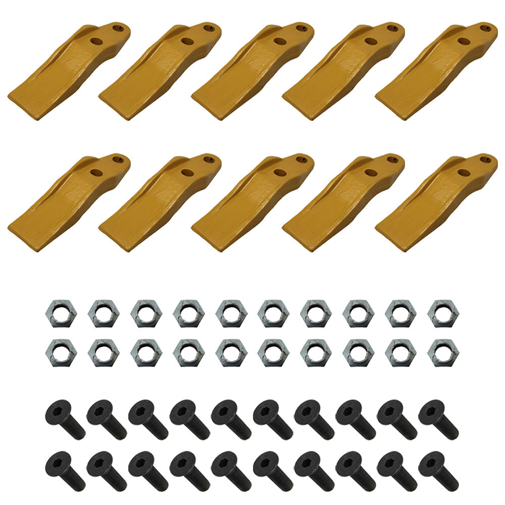 132-4720 Qty 10: Skid Steer Unitooth w/ Hardware Fits Caterpillar 216 216B