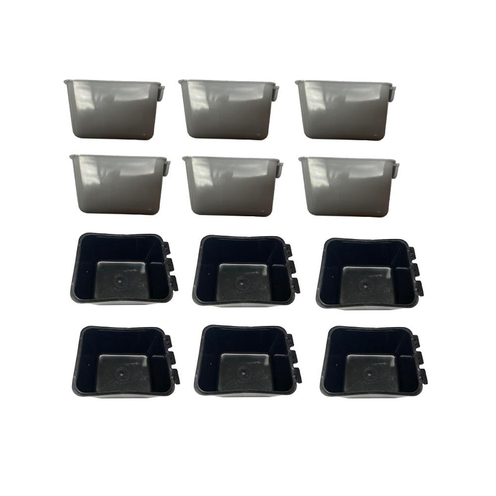 Black and Gray Feeder Cup Kit 6 Gray Feeder Cups and 6 Black Feeder Cups