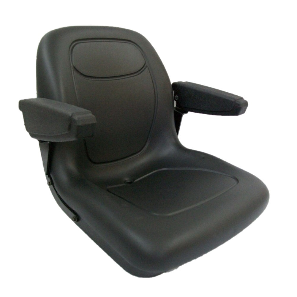 Black Seat w/Flip Up Armrests & Seat Rails Fits Kubota Replaces 102707301CC