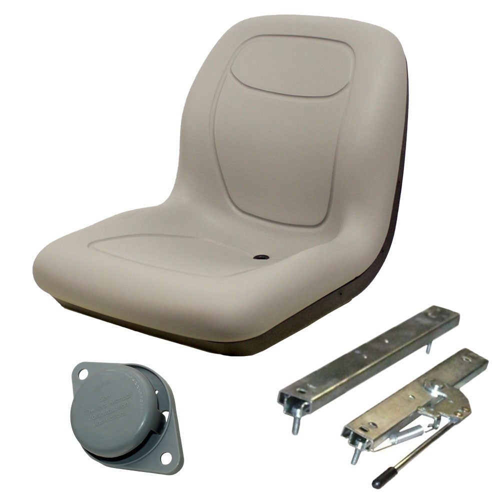 Grey Vinyl Seat with Slide Rails & Presence Switch Fits Universal Products