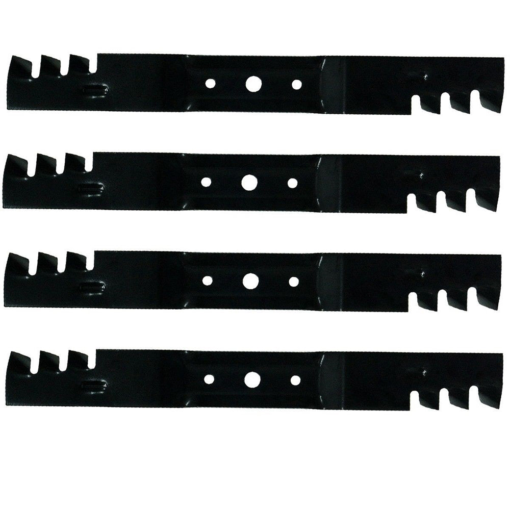 GX20249 Four Pack Toothed Mulching Blades Fits John Deere Mowers L100 100 Series