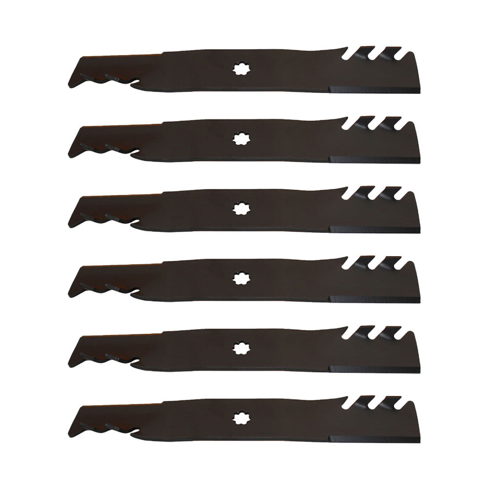 (6) Toothed Mower Blades for 48" Deck Fits John Deere GX21784 GX21786 GY20852