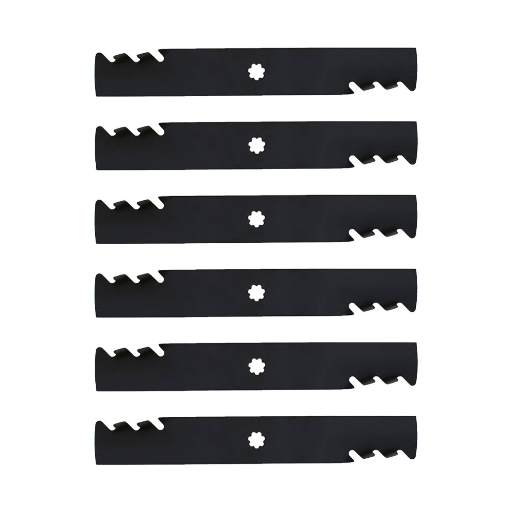 AM137757 Qty 6: Toothed Mower Blade Fits John Deere 145 155C D140 D150 D155 D160
