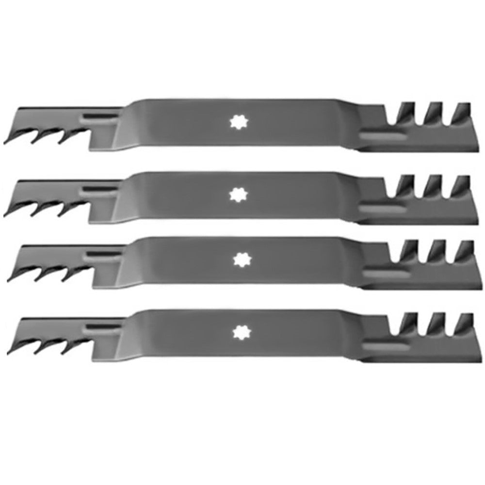AM137328 Qty 4: Toothed Mulching Mower Blade Fits John Deere