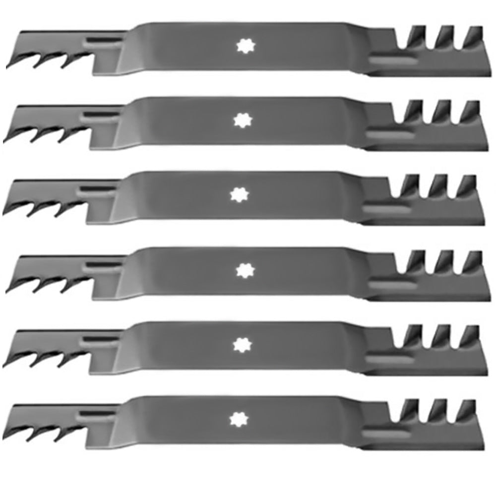 AM137328 Qty 6: Toothed Mulching Mower Blade Fits John Deere