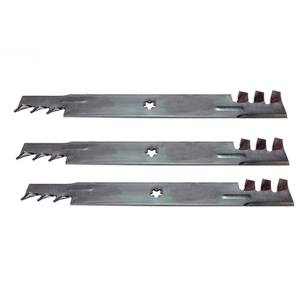 134149-TOOTHED Qty 3: Toothed Mulching Blade Fits Poulan