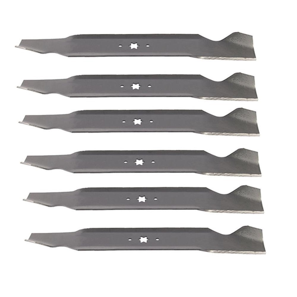 Set of (6) 21-3/16" X 6 Point Star Mower Blades Fits Multiple Mower Models