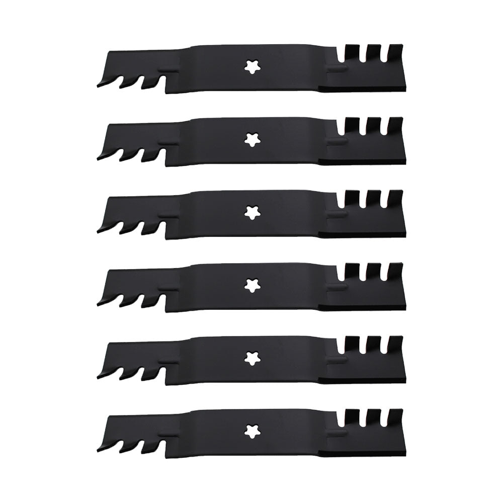 532 18 72-55 Qty 6: Toothed Mulching Mower Blade
Fits Husqvarna GTH2654T