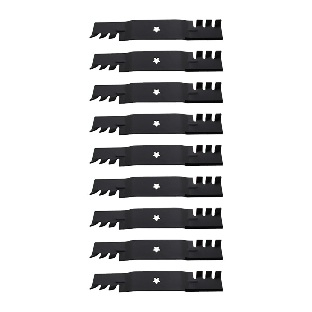 LAB50-0112_x9 Qty 9: Toothed Mulching Mower Blade
Fits Poulan PB22H54 PB24H54