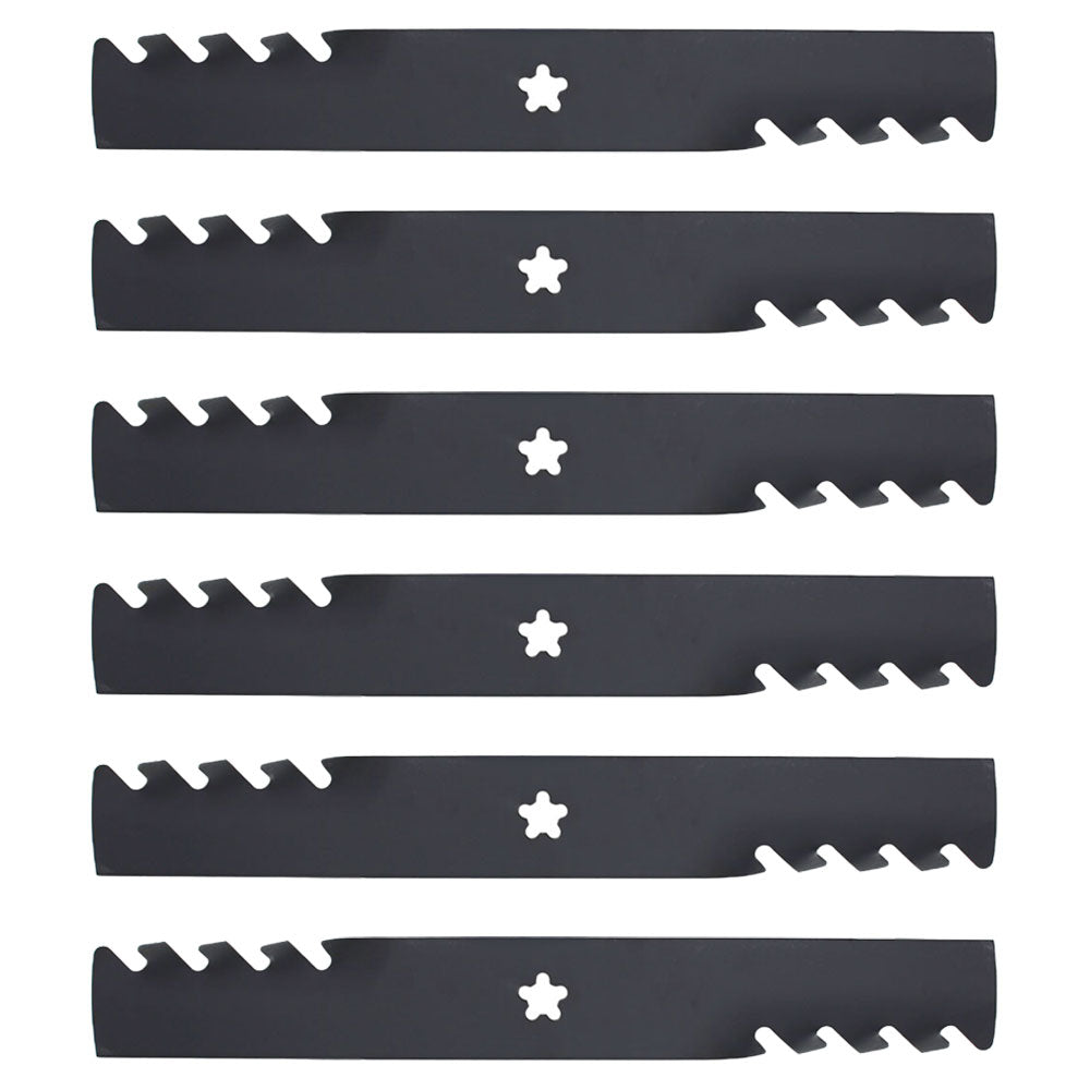 Qty 6: Toothed Mulching Blade Fits Husqvarna Replaces 532187254
