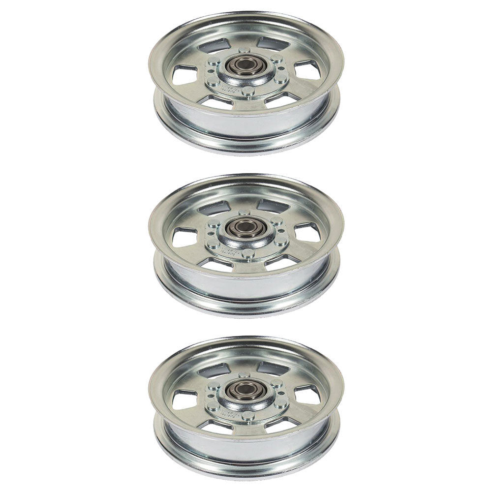 3 Flat Idler Deck Pulleys fit Bad Boy 033-7201-25 033-7201-00 ZT 48" 50" 60" MZ
