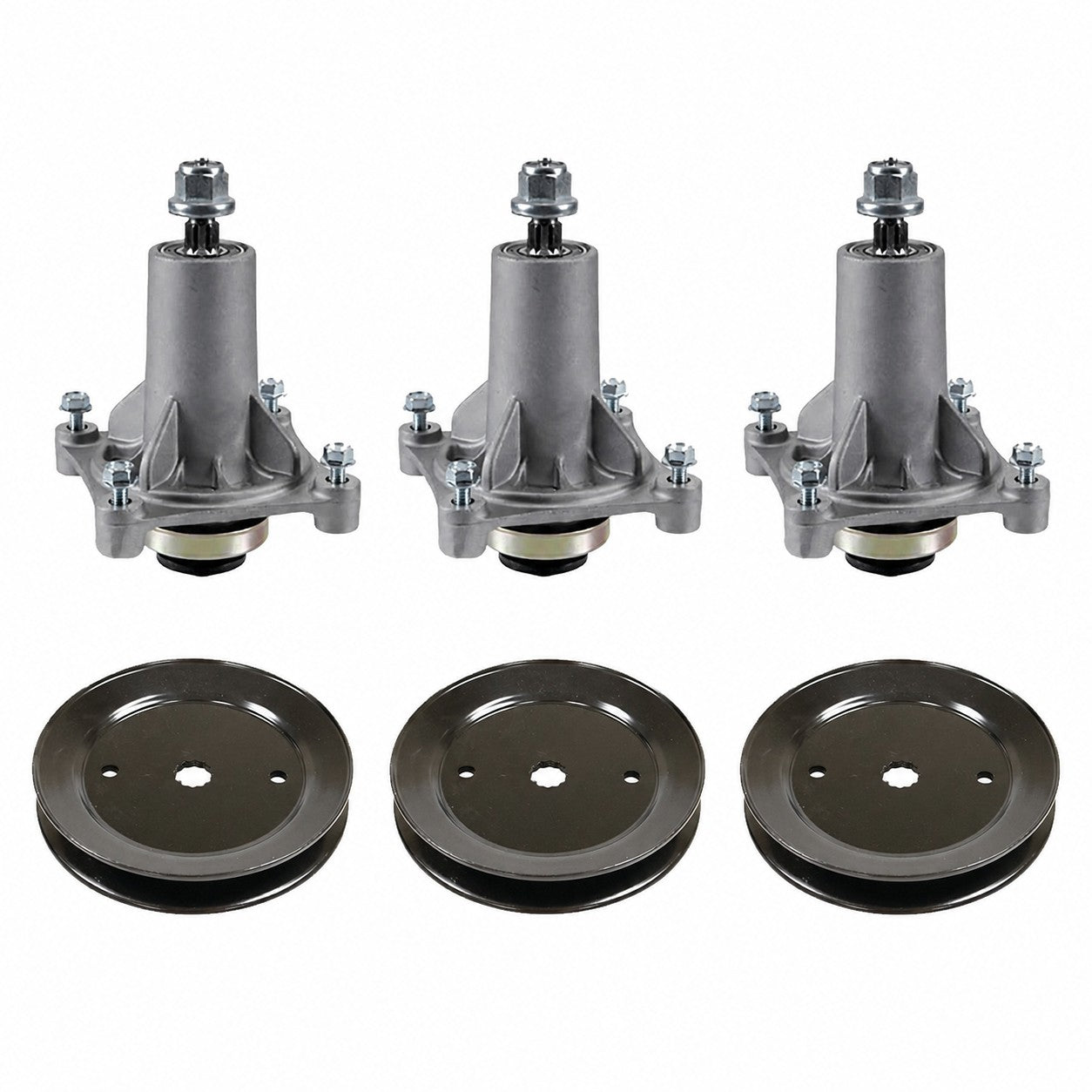 129861 Qty 3: Spindle Assembly & Drive Pulley Fits AYP 46" 48" 54" Decks