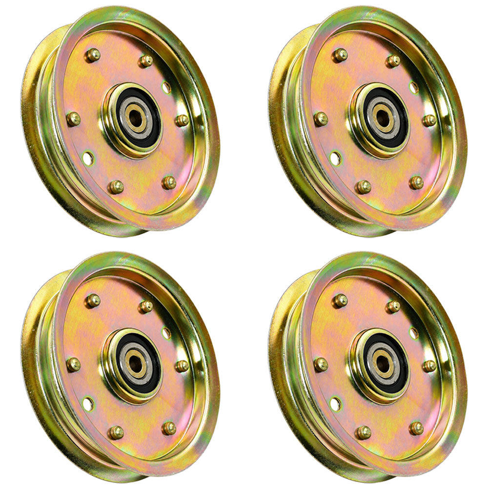 Qty 4: Flat Idler Pulleys Fits Cub Cadet Replaces 753-08171