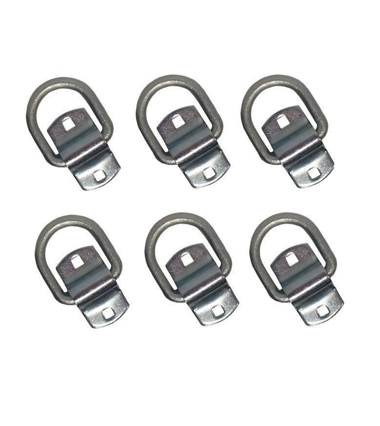 DR050-SC Qty 6: 1/2" Bolt-on D-Ring & Clip Fits Universal