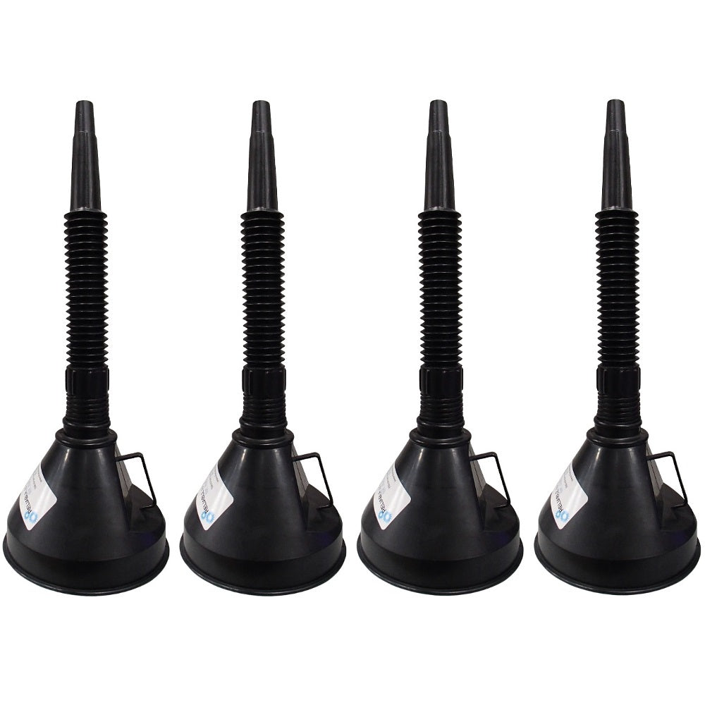 FOUR 6" Diameter Funnels with Inside Screen and Bendable & Detachable Hose