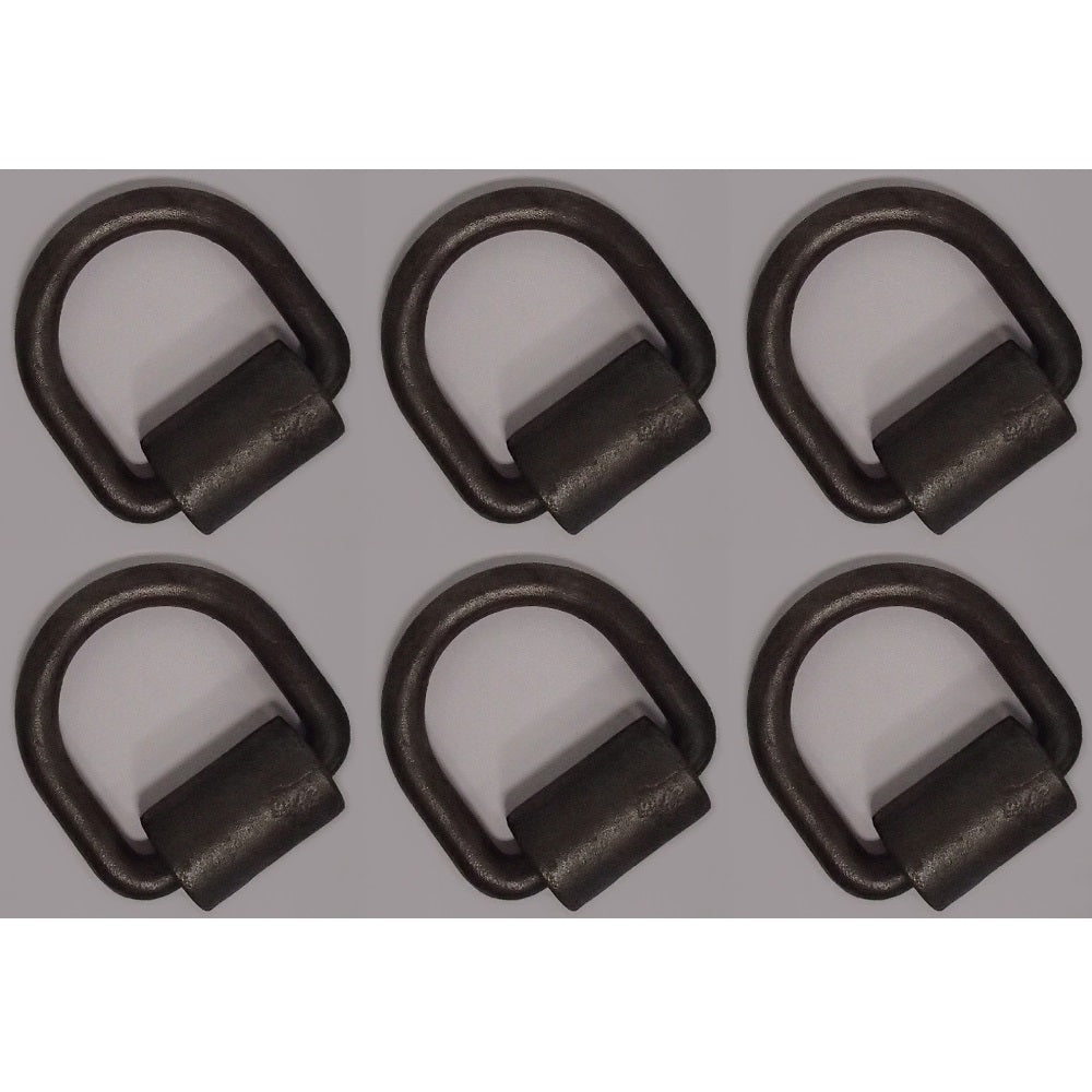 (6)- Weld-on 1/2" D Ring Flatbed Truck Trailer Tie Down Cargo Anchor Tie Down