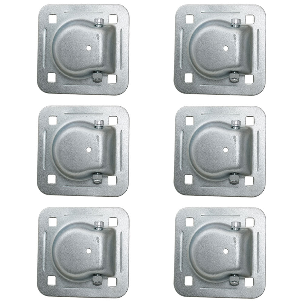 Pack of 6 Truck Trailer Ring Tie down 6,000 lb. Capacity Recessed D-Rings