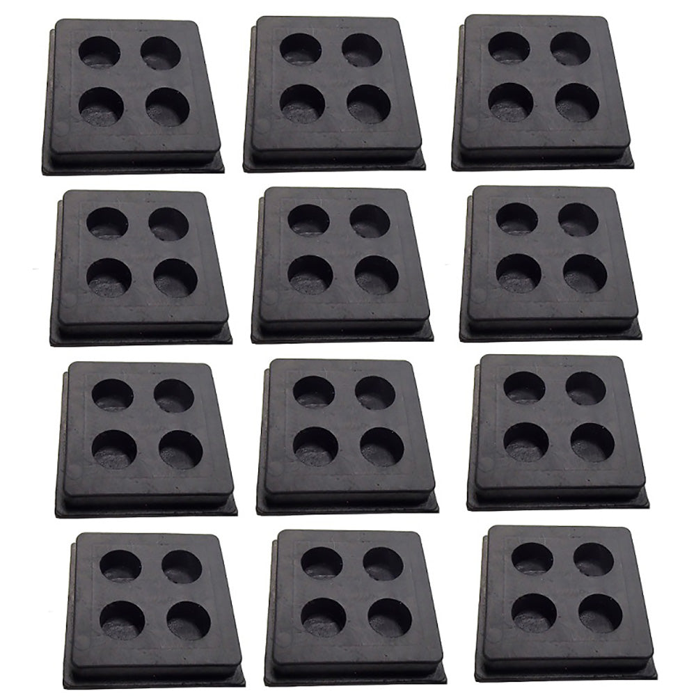 (12) Anti-Vibration Pads Heavy Duty All Rubber Isolation Pads - 2" x 2" x 3/4"