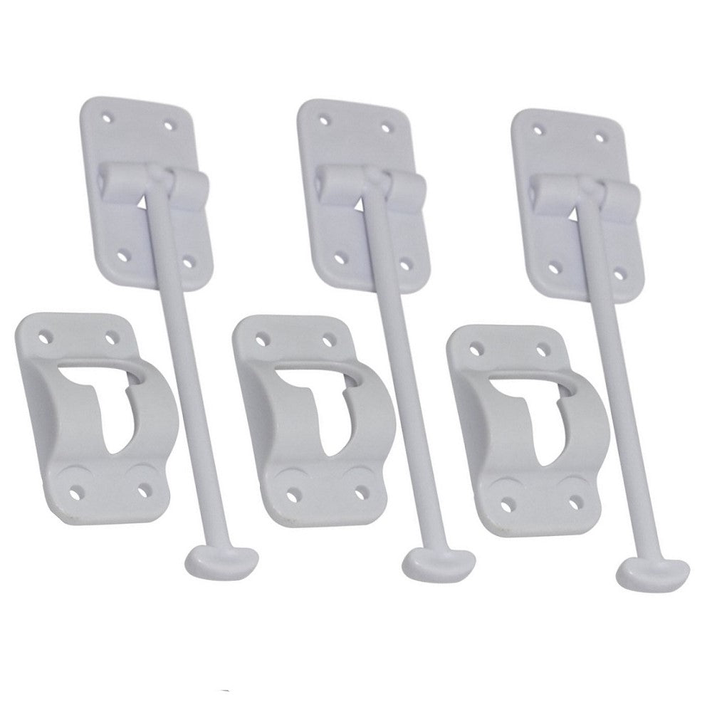 891-WH Qty 3: Camper Door Holder w/ Stop
Fits Universal