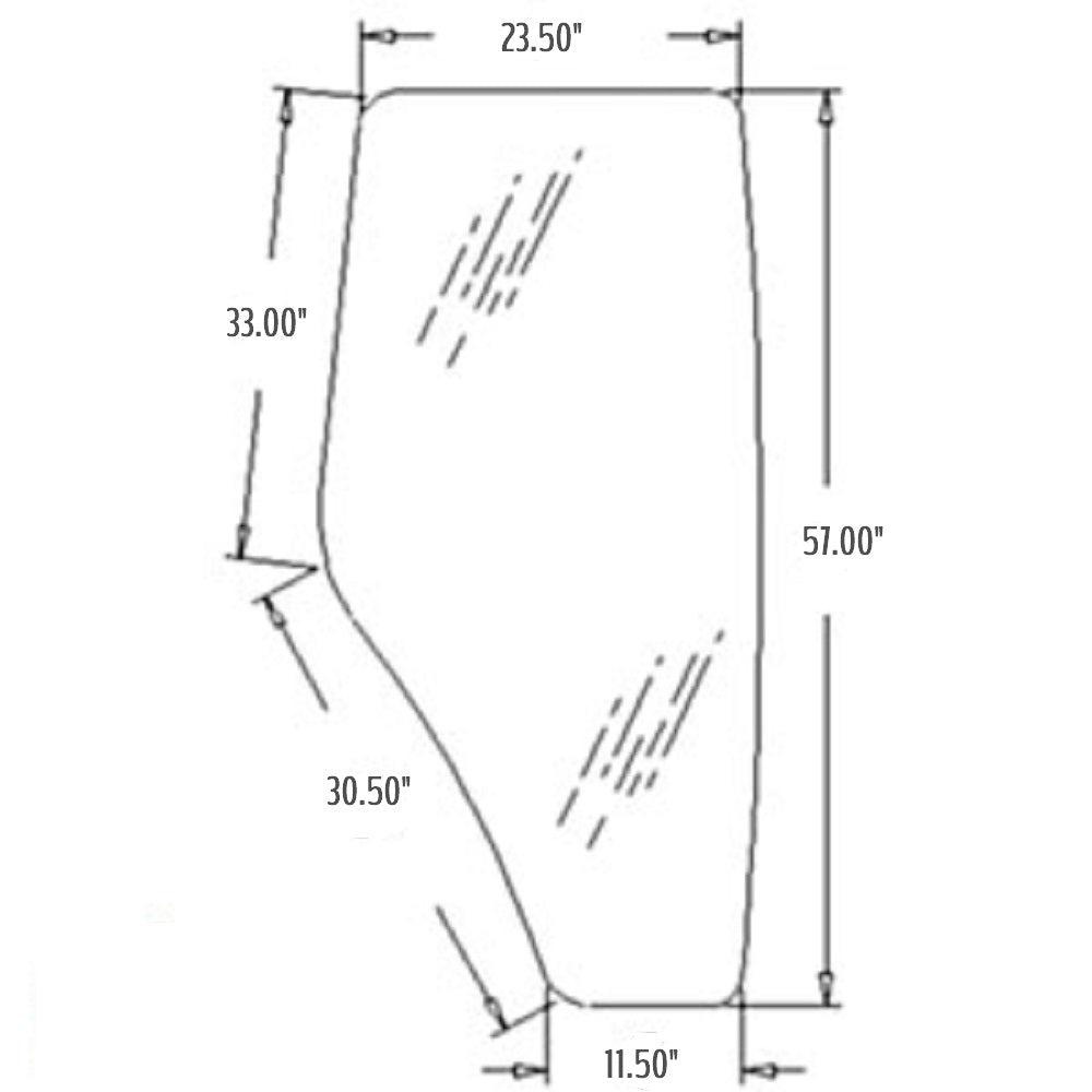 Cab Glass - Right Hand Door Fits John Deere 5320 5420 5520 6403 6603 R198625