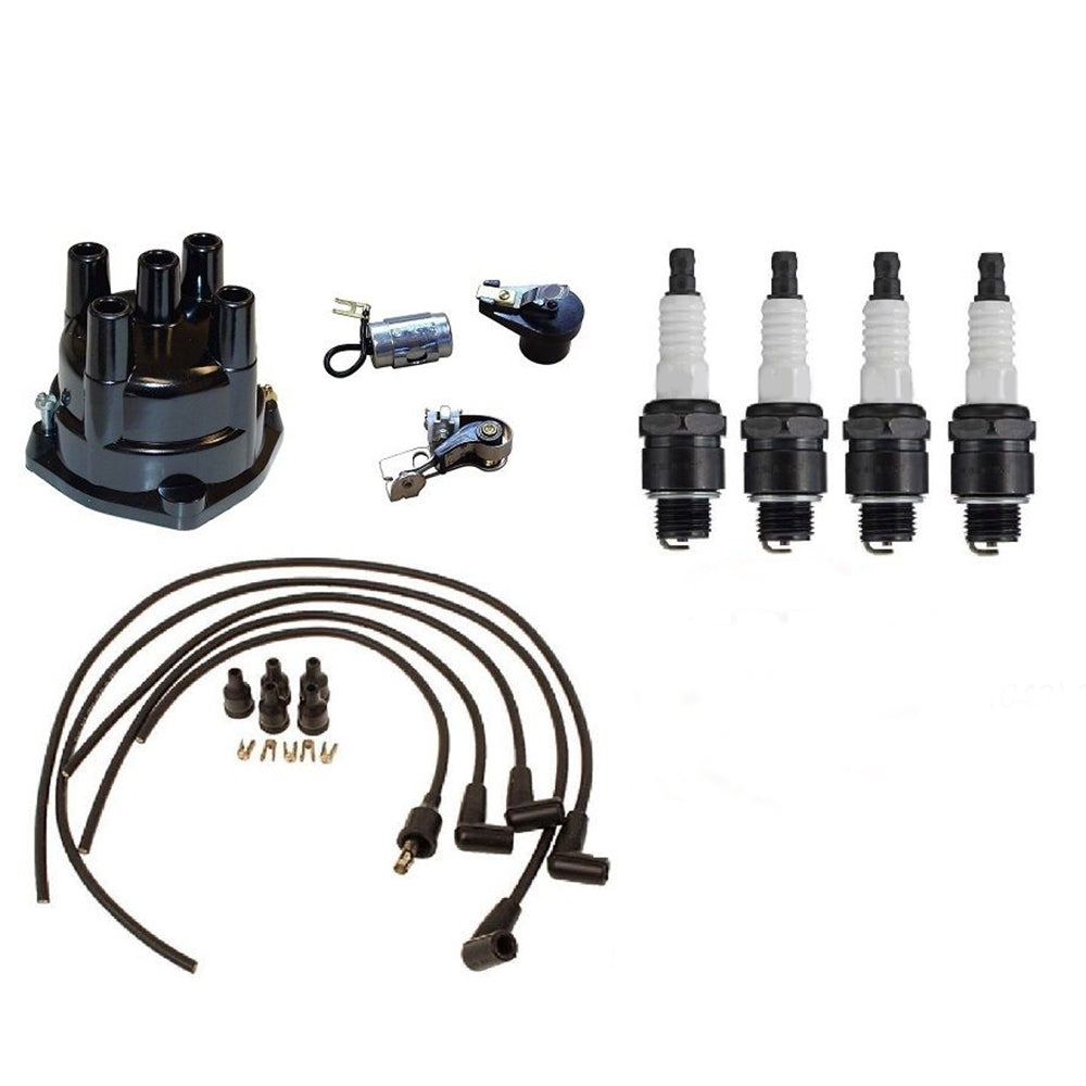 Tune-Up Kit, Spark Plugs, Wiring Set, & Distributor Cap Fits Massey Ferguson
