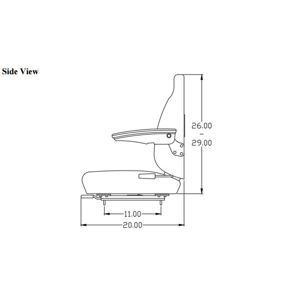 SEQ90-0168 Black Cordura Fabric Seat Assembly Fits Caterpillar 245B 307SSR