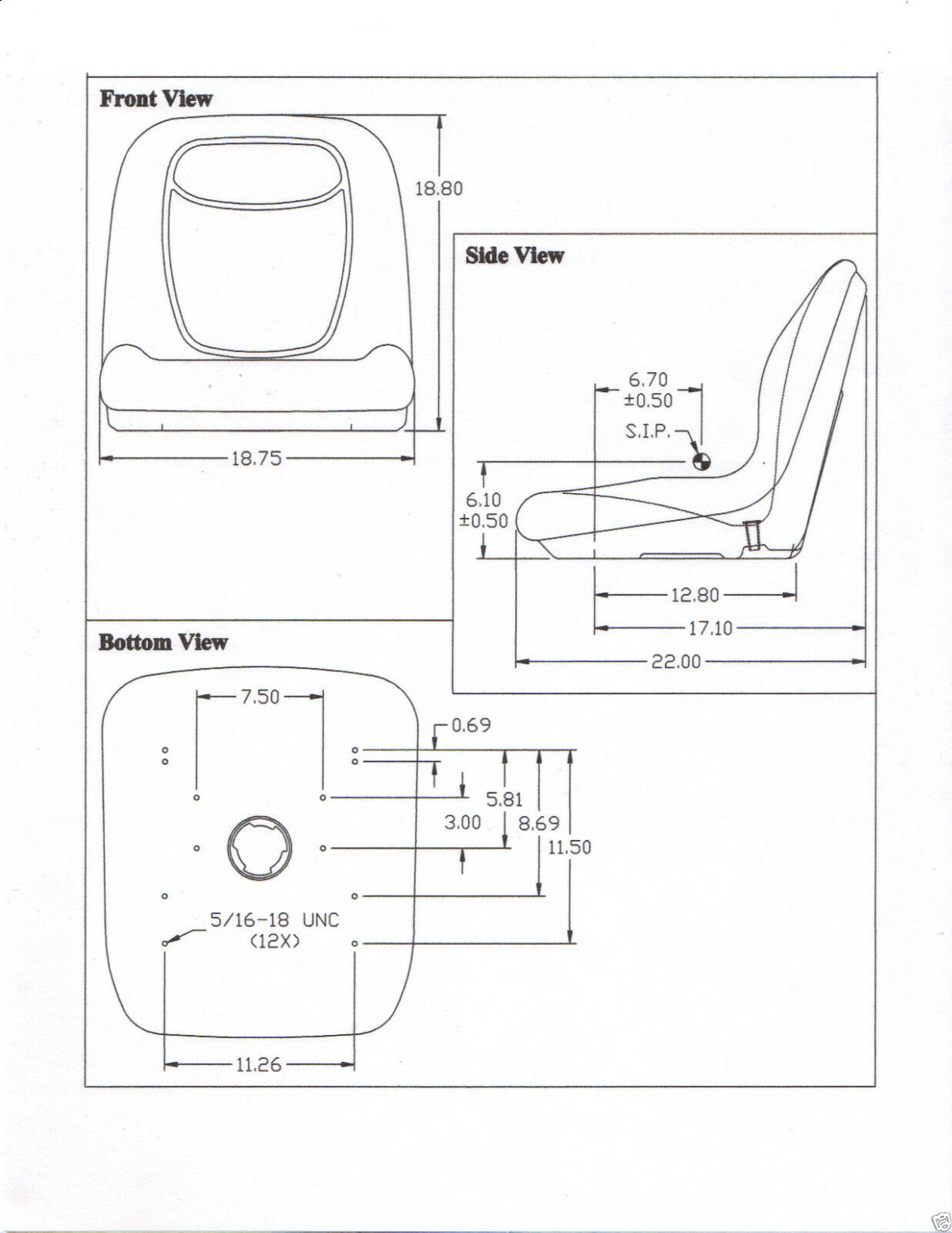 Qty. 2: Uni Pro Bucket Seat (Yellow) Fits John Deere Replaces AM100163