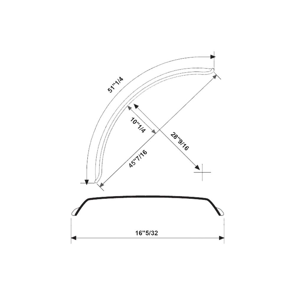 One New Aftermarket Front Wheel Fender Mudguard 52" x 18" S.31519