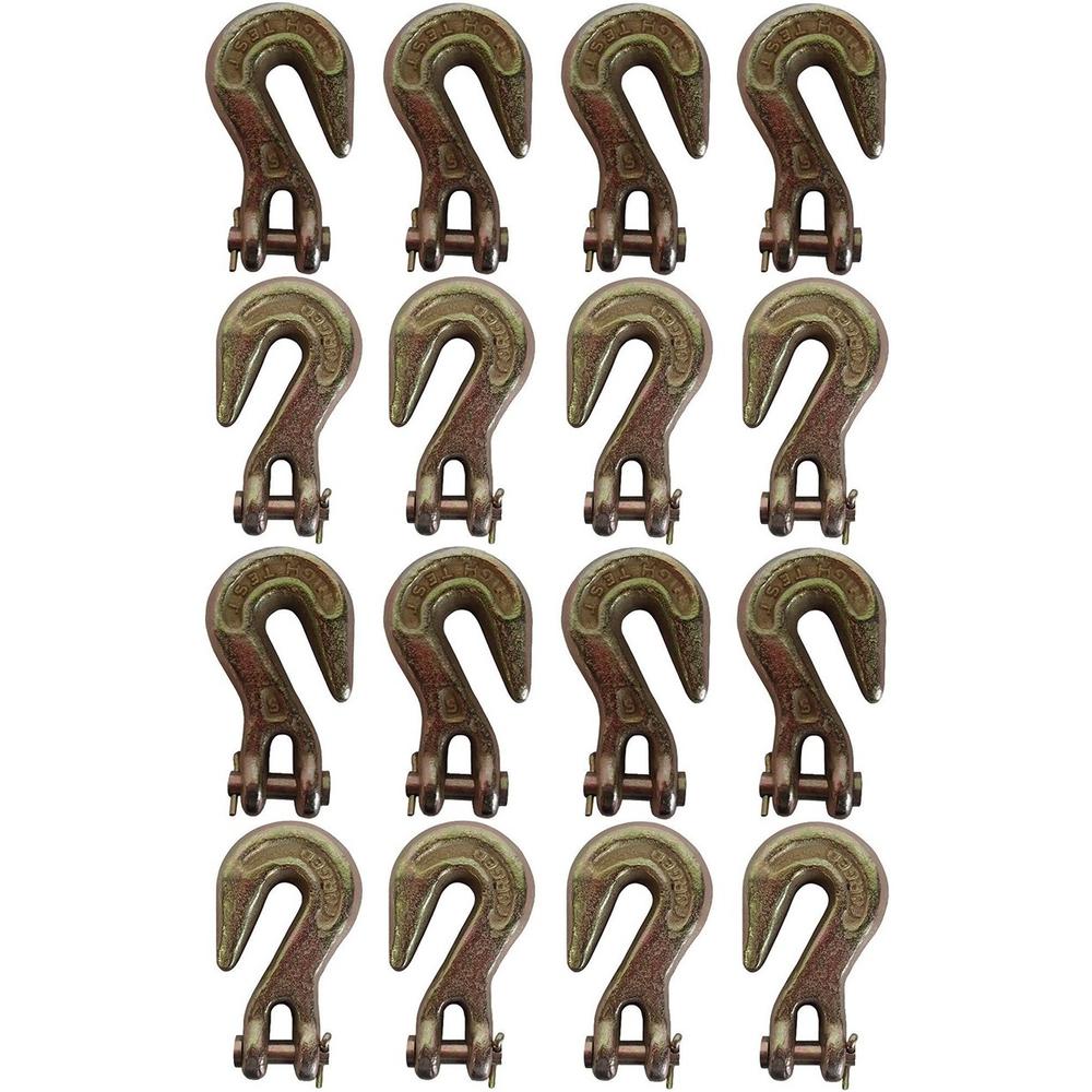 (16) 5/16" Clevis Grab Hooks Flatbed Truck Trailer Tie Down Tow Chain Hook