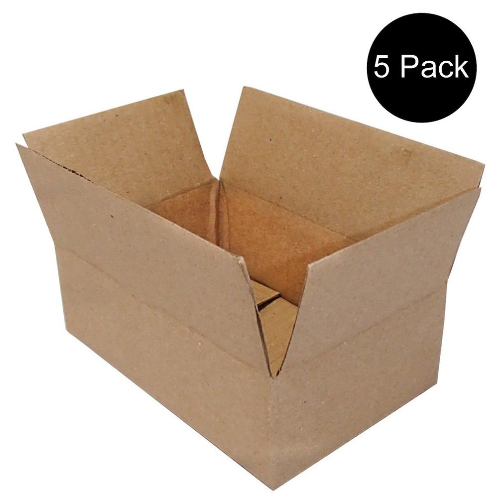 (5pk) Brown Shipping Moving Packing Cardboard Boxes 6x4x2