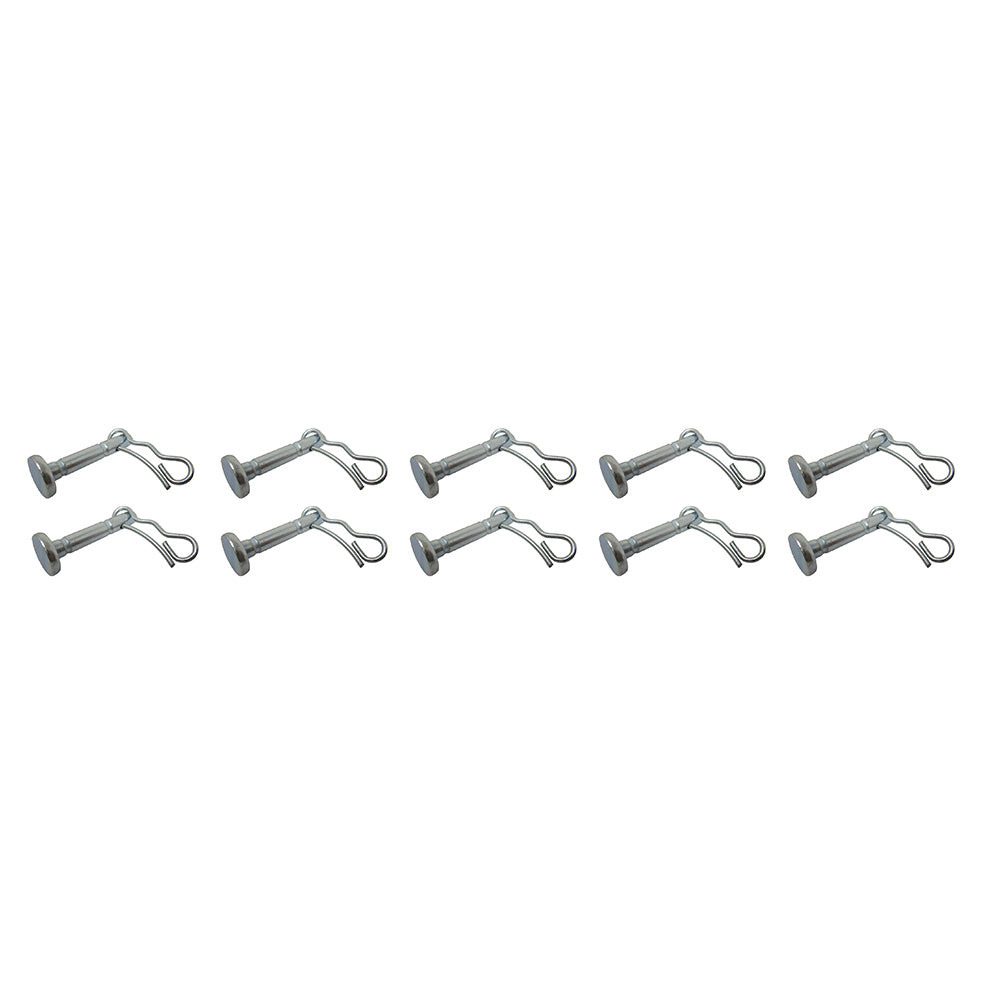STW60-0042_x10 Qty 10: 0.25" x 1.5" Shear Pin & Hair Pin Fits Bolens 300 500 600