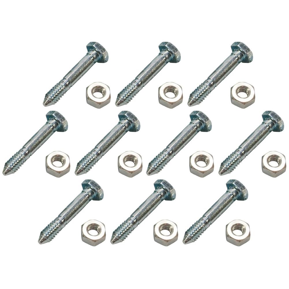 Qty 10: Shear Pin with Nut, 1-7/16" x 1/4" Fits Ariens Replaces 05907100
