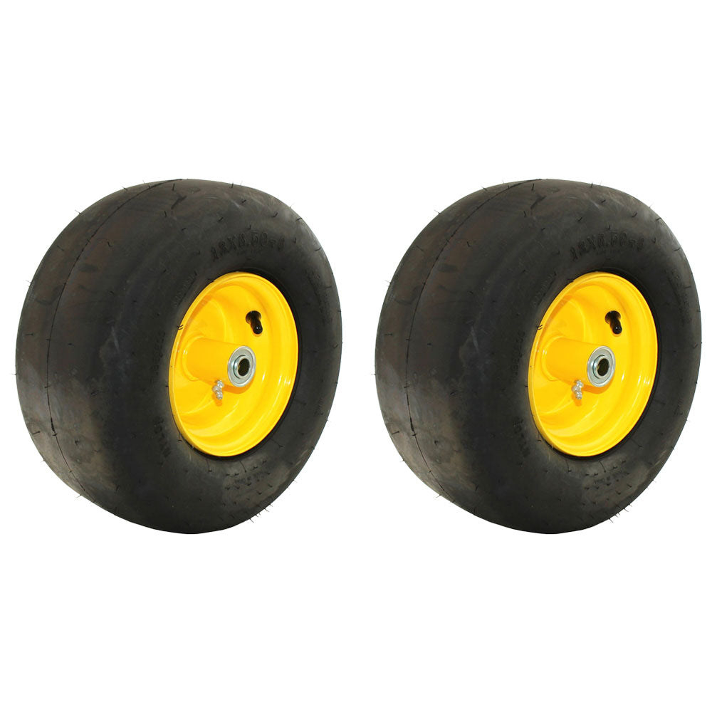 (2) 13x6.50-6 Smooth Wheel Assembly Fits John Deere Zero Turn Mower Z950A Z950M