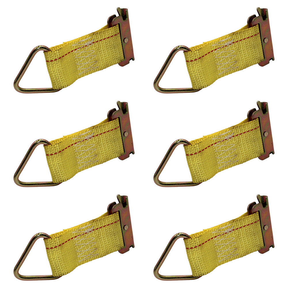 6 pcs E Track Fitting Cargo Trailer Tie Down D Ring Enclosed Van Truck Web Strap