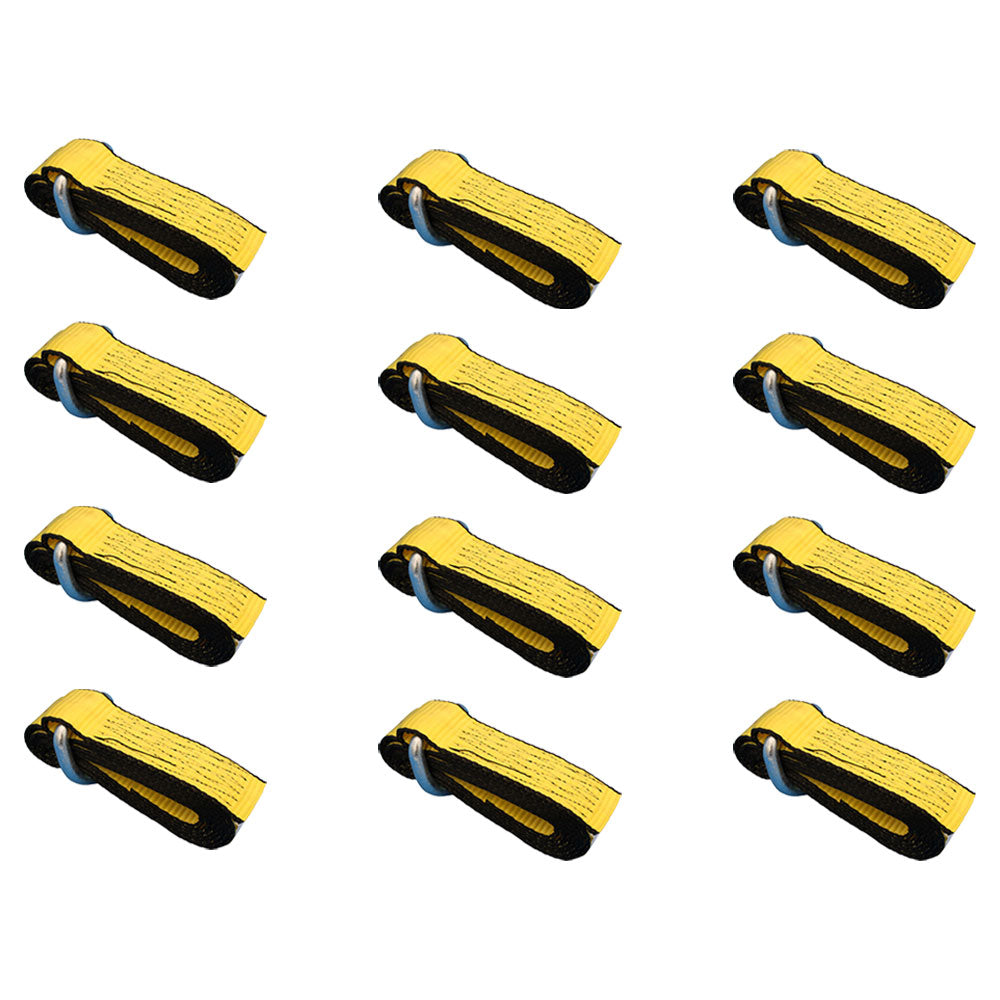 Qty 12: Heavy Duty Lasso/Wheel Lift Straps (Yellow) Fits Universal Products