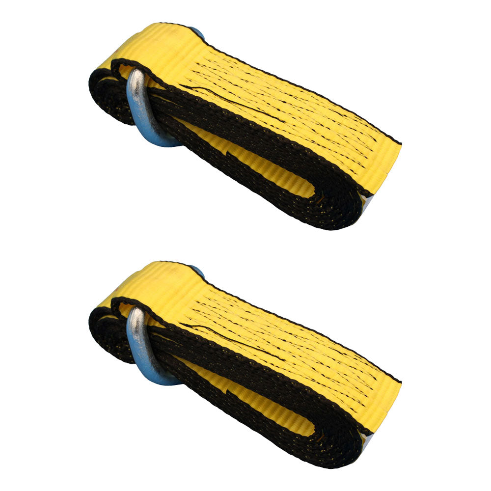 Qty 2: Heavy Duty Lasso/Wheel Lift Straps (Yellow) Fits Universal Products